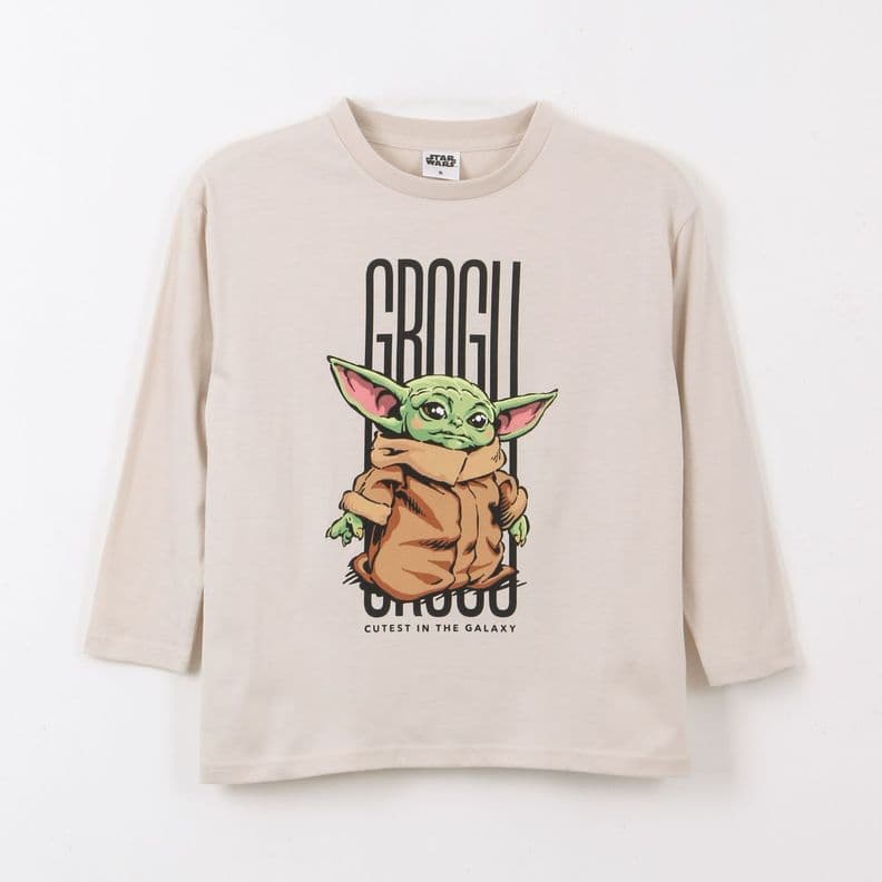 Polera Manga Larga Nino Grogu Beige Star Wars 8