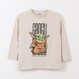 Polera Manga Larga Nino Grogu Beige Star Wars 10