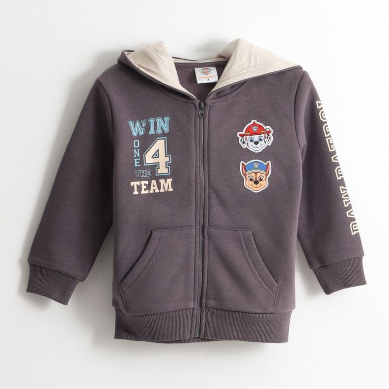 Poleron Cierre Nino Hoodie Chase & Marshall Gris Paw Patrol 6