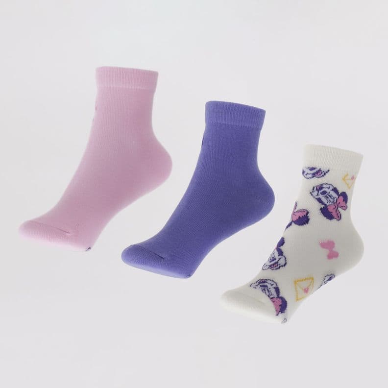 Tripack Calcetines Nina Rosado Full Print Minnie Disney 19/22