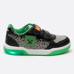 Zapatillas Con Luces Nino Creeper Negro Minecraft 32