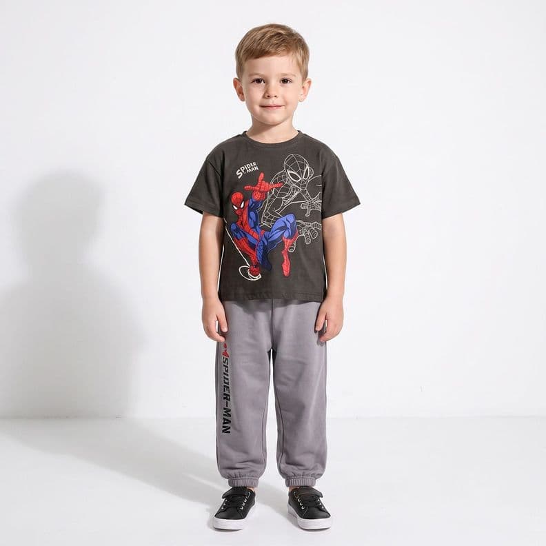 Conjunto Nino Spiderman Marvel Gris 2