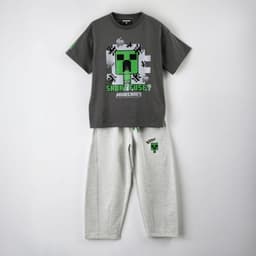 Conjunto Nino Minecraft Creeper Gris 12