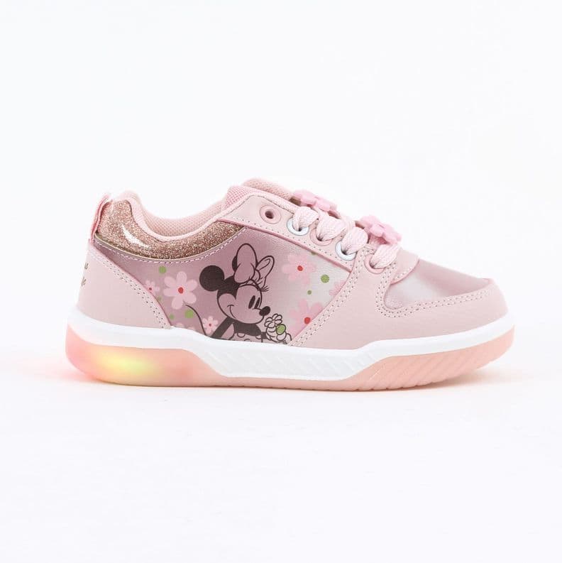 Zapatilla Luces Nina Minnie Disney Glitter Rosado 25