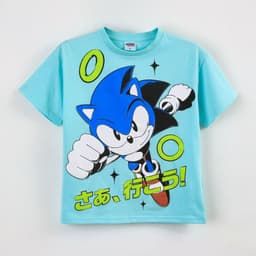 Polera Manga Corta Nino Sonic Anillos Celeste 10