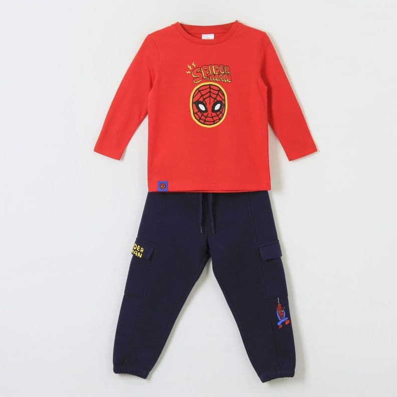 Conjunto Nino Spiderman Face Rojo Marvel 3X