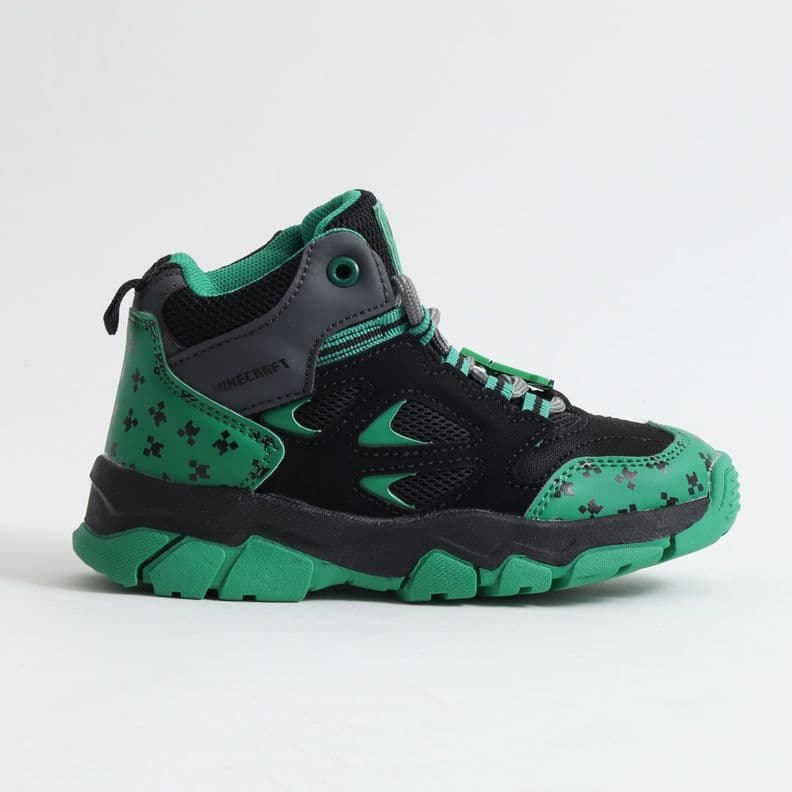 Zapatilla Outdoor Nino Full Print Verde Minecraft Negro 27