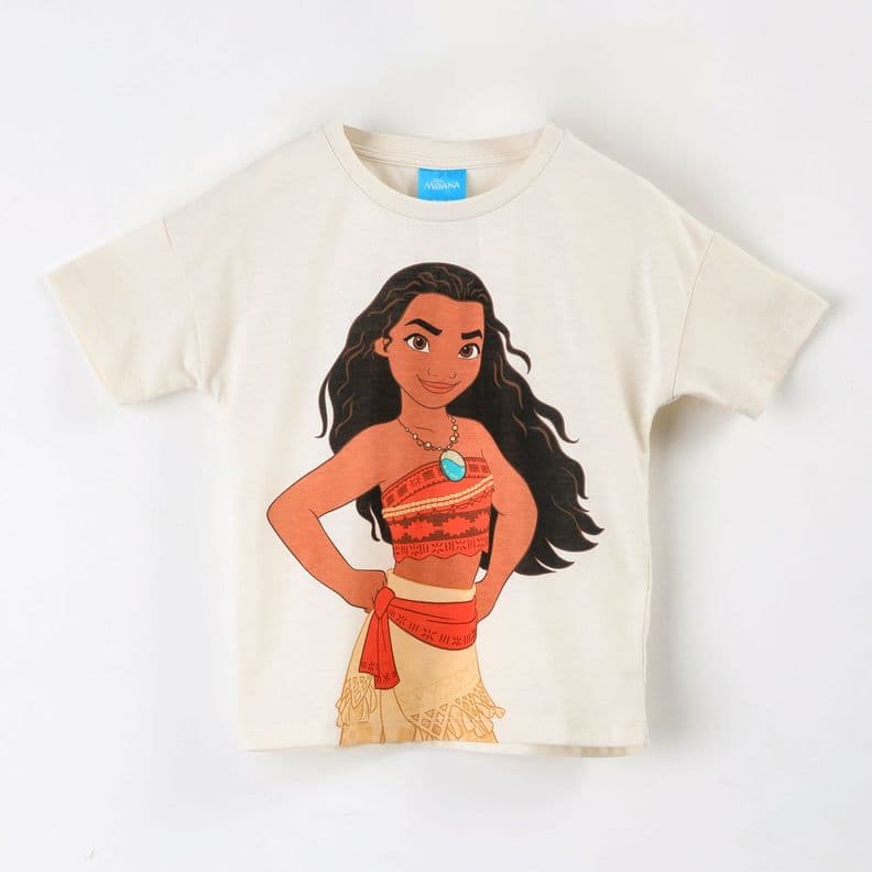 Polera Manga Corta Nina Moana Disney Blanco 2