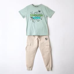 Conjunto Nino Minecraft Cargo Verde 14