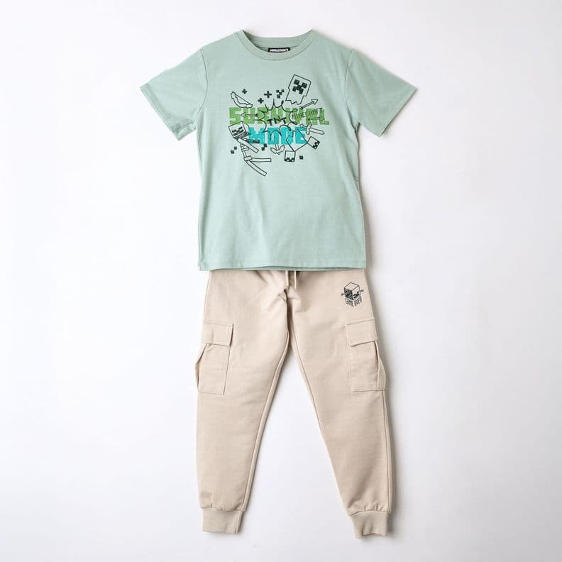 Conjunto Nino Minecraft Cargo Verde 6