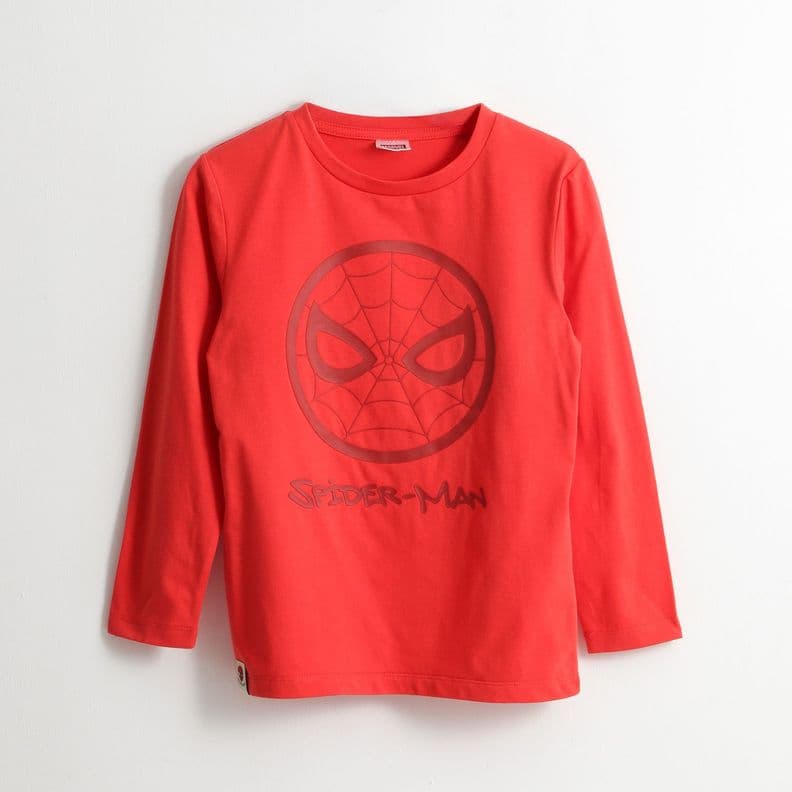Polera Manga Larga Nino Lineal Spiderman Rojo Marvel 6