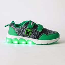 Zapatilla Luces Nino Creeper Gris Minecraft 26