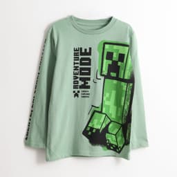 Polera Manga Larga Nino Adventure Mode Verde Minecraft 8