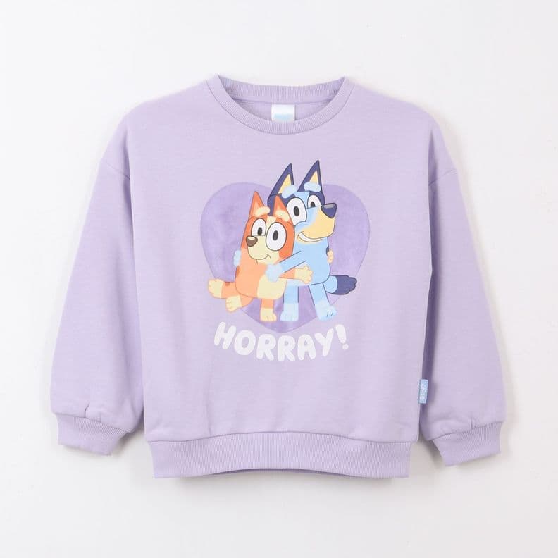 Poleron Cerrado Nina Corazon Morado Bluey 3