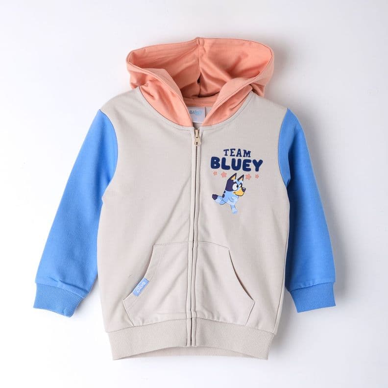 Poleron Abierto Nino Bluey Raglan Beige 6