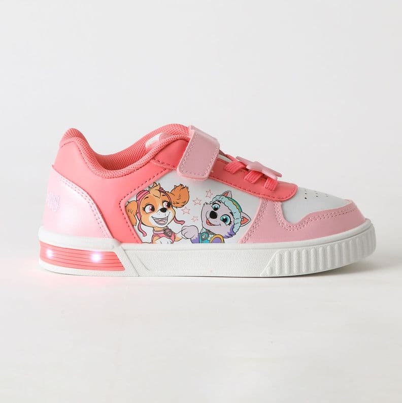 Zapatilla Luces Nina Velcro Skye & Everes Rosado Paw Patrol Blanco 22