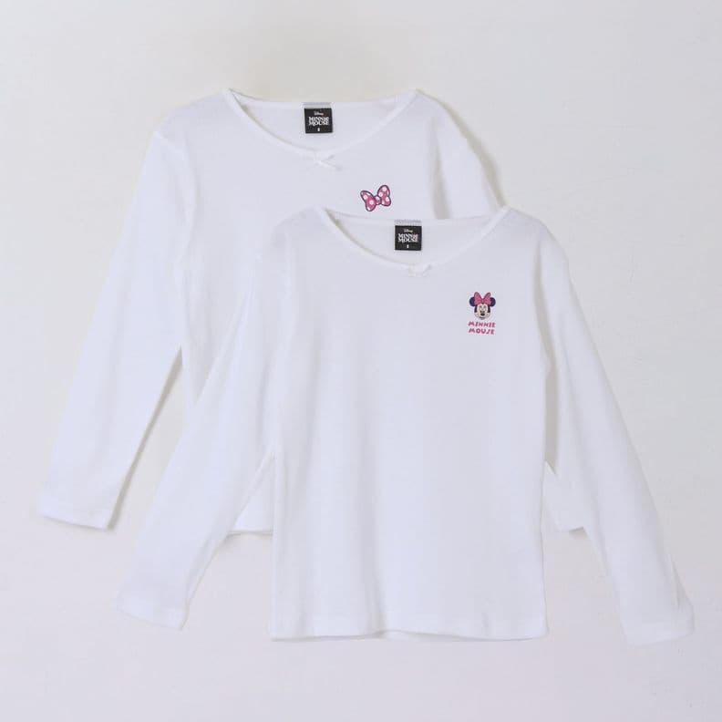 Bipack Camiseta Escolar Nina Manga Larga Blanco Minnie 6