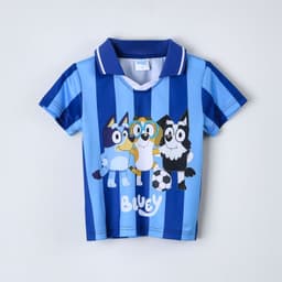 Polera Manga Corta Nino Bluey Futbol Azul 4