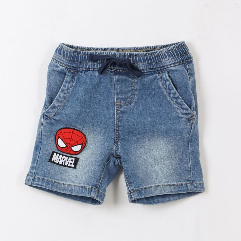Short Nino Denim Azul Spidey Marvel 2