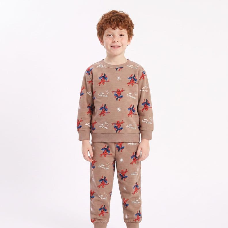Conjunto Buzo Nino Spiderman Marvel Full Print Cafe 3