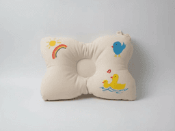 Almohada bebe Anti-plagiocefalia recien nacido 100% algodon relleno antialergico Beige Natural XS