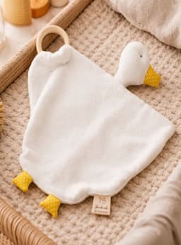 2 Tutos Bebe de Apego Disenos de Patito 30 cm Algodon Blanco