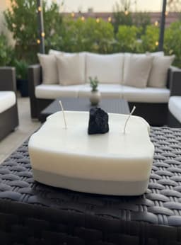 Vela terraza o living con piedra Turmalina natural