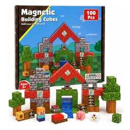 JUGUETE 100 BLOQUES MAGNeTICOS DE CONSTRUCCION PARA NINOS Rojo Brillante