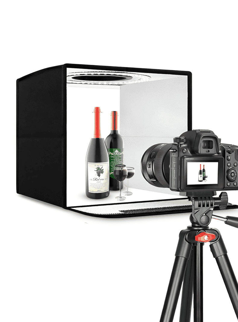 Estudio fotografico portatil luz led full accesorios Negro