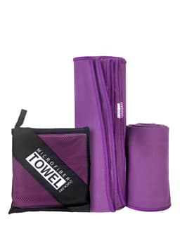 Toallas Microfibra Grande Secado Rapido Pack + Estuche Morado K-fit