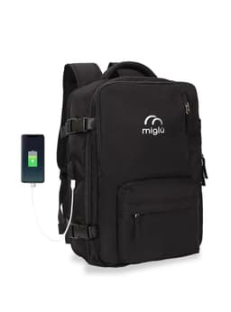 Mochila De Viaje Multiuso Resistente Impermeable 40 Lt Miglu Negro