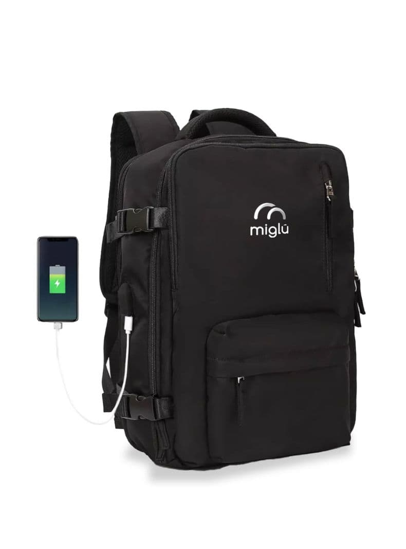 Mochila De Viaje Multiuso Resistente Impermeable 40 Lt Miglu Negro