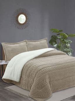 PLUMON ANDES CHIPORRO JACQUARD BEIGE 2 PLAZA