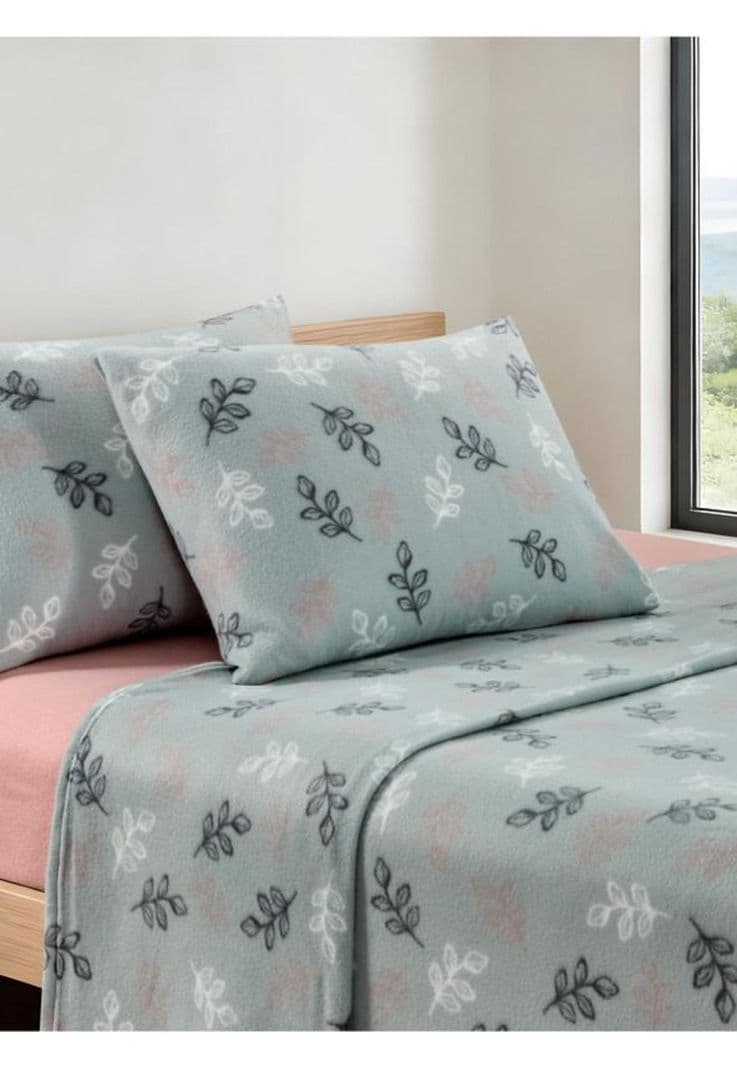 SABANA ANDES POLAR ESTAMPADA HOJAS 1.5 PL Azul