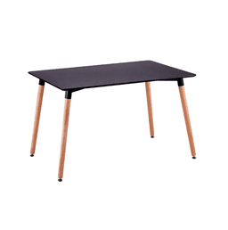 MESA RECTANGULAR MDF 130 X 80 BASE MADERA DE HAYA Negro