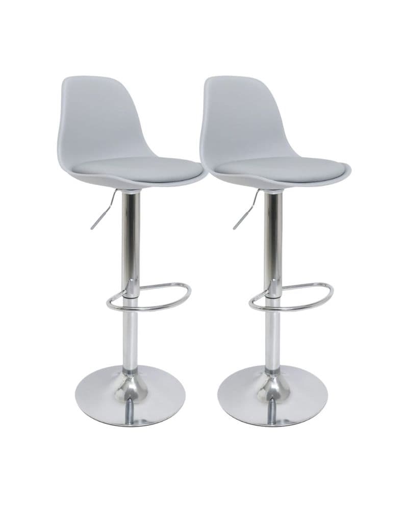 Pack 2 Sillas Altas Taburetes Nicky Ajustables Gris