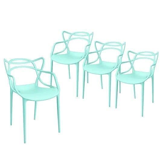 Pack 4 Sillas Master para interior o exterior Verde Menta