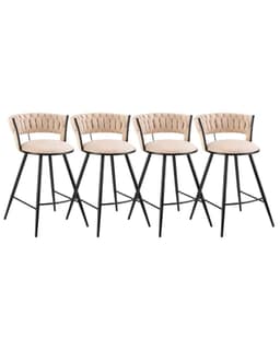 Pack 4 Silla de Bar Gales Black 66 cm Beige