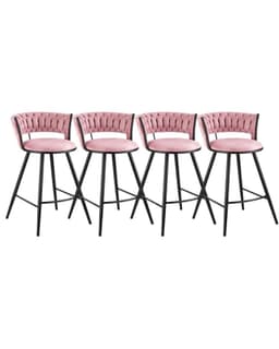 Pack 4 Silla de Bar Gales Black 66 cm Rosado