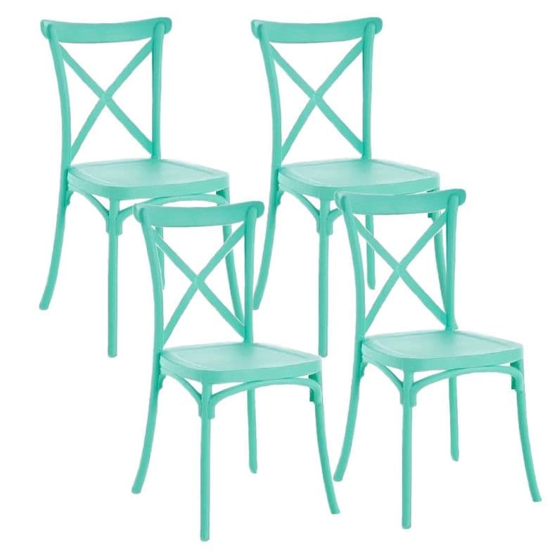 PACK 4 SILLAS PARA COMEDOR SENA O TERRAZA DE POLIPROPILENO Turquesa