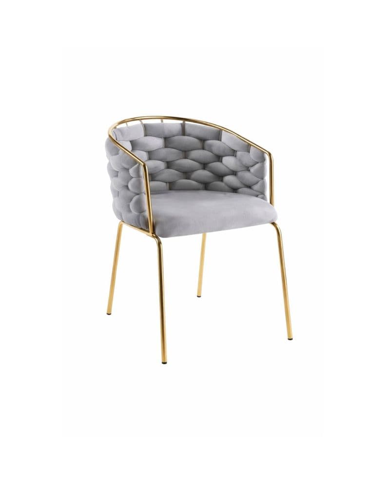 Sitial Arthur Terciopelo Gold Gris