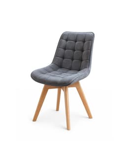 Silla de Madera Acolchada Toscana Gris Oscuro