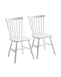 Pack 2 Sillas de Madera Windsor Para Comedor Blanco