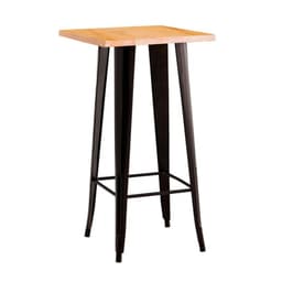MESA DE BAR TOLIX 60X60 CUBIERTA DE MADERA Natura/Negro