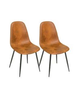 Pack 2 Sillas de Comedor Gamuza Black Murcia Cafe