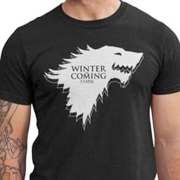 Polera Game Of Thrones / Juego De Tronos: Emblema Stark Negro L