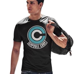 Polera Anime Dragon Ball: Capsule Corp Negro XL