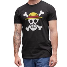 Polera Anime One Piece Calavera de Luffy Negro XL