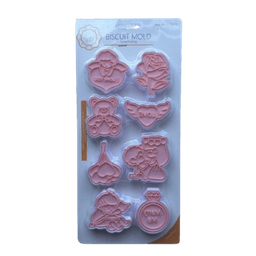 Cortador Galletas San Valentin Estampada 8 Disenos Blanco