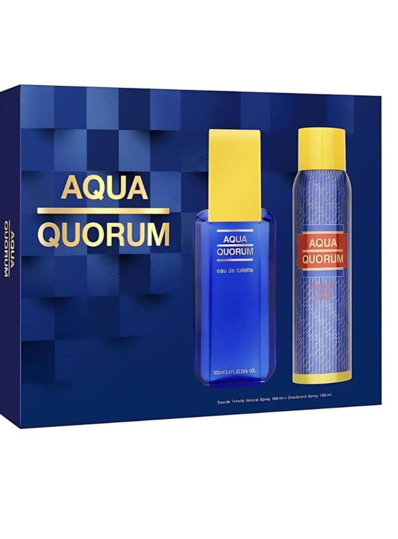 PERFUME PUIG AQUA QUORUM ESTUCHE EDT 100ML+DEO 150ML